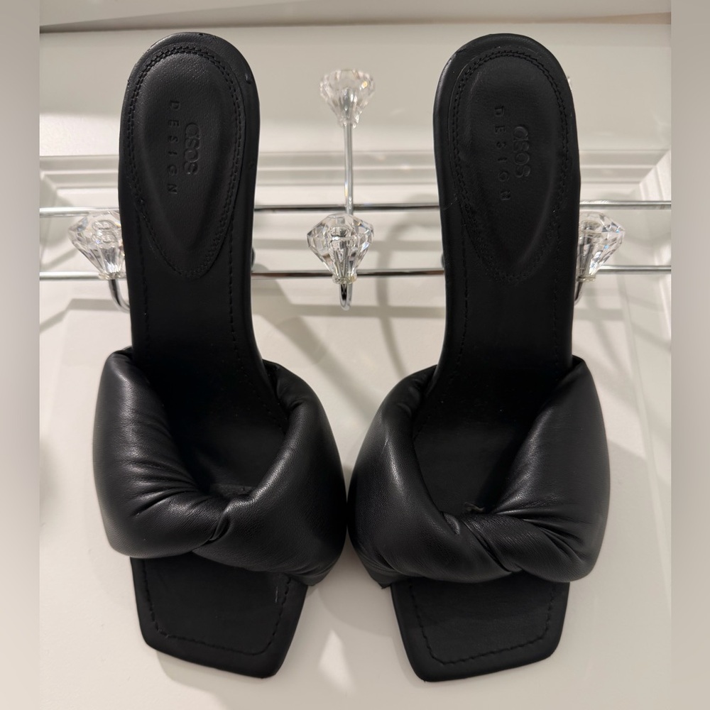 ASOS Black Leather Mules